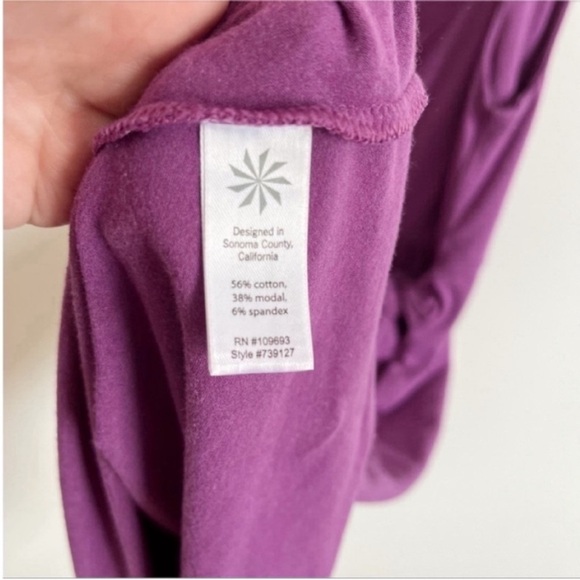 Athleta Leto dress purple faux wrap side tie twisted straps sleeveless - Picture 7 of 9